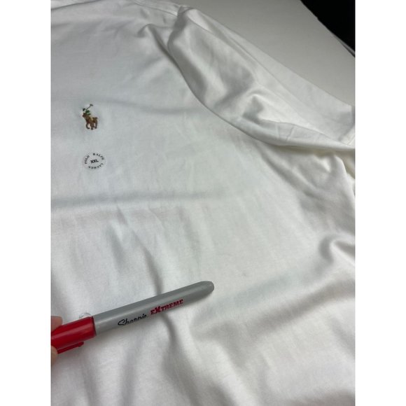 Polo Ralph Lauren Men Polo Shirt White Short Sleeve XXL 2XL New NWT**Defect** - Picture 6 of 7